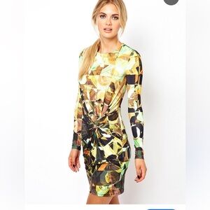 ted baker zadi dress green Ted Baker Zadi Dress Party Cocktail Classic Knit Long Sleeve Green Sz 3 US 8NWT